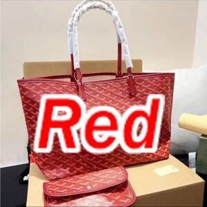 Red Mini Patent Tote Bag with Matching Pouch - Women Bags